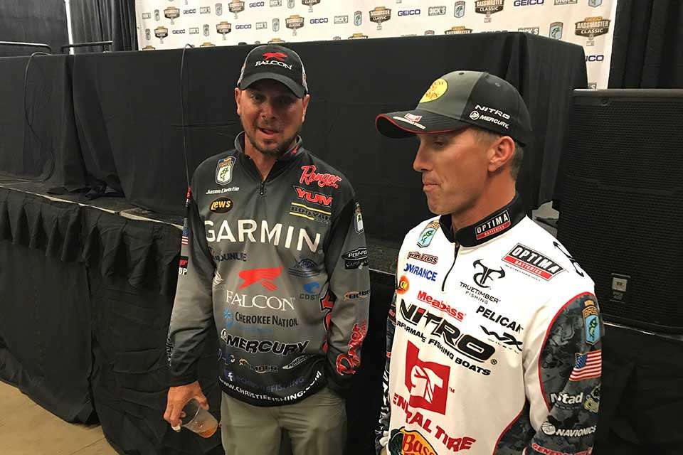 Oklahoma pros and road roommates Jason Christie and Edwin Evers stood 1-2 after two days of competition. Christieâs weights on those days and his lead over Evers were eerily similar to 2016, when Evers busted a huge bag on Day 3 to overtake his good friend and win the Classic on Grand Lake. Evers discounted the similarities, saying thereâs no Elk River here, and Christie had no comment.