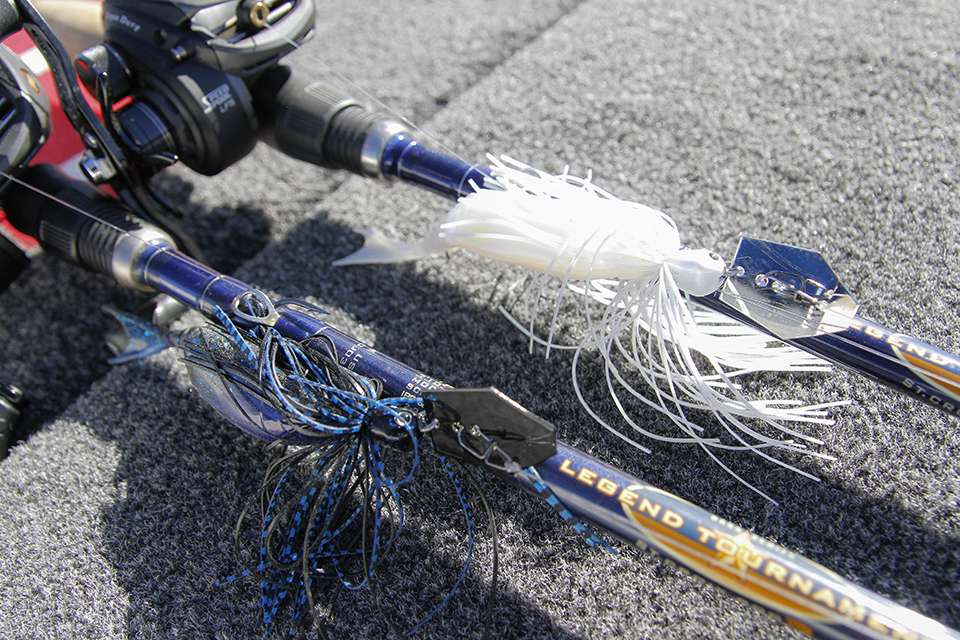 The choice was a 3/8-ounce model with 4-inch Zmans Razor Shads trailer. He chose black/blue for the morning bite, and switched to white during the afternoon.
