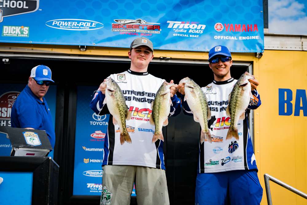 Southeastern Anglers for Indianapolis Indy, Zach Witte and Griffin Fernandes earn the 10th spot with their Alabama bass.