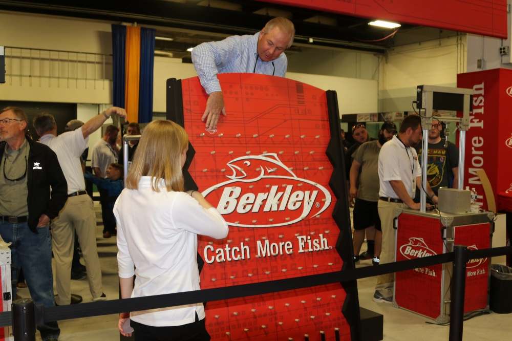 If your knot withstands 10 pounds of pressure, you get a turn at the Plinko game with Berkley t-shirts, line and baits for prizes.