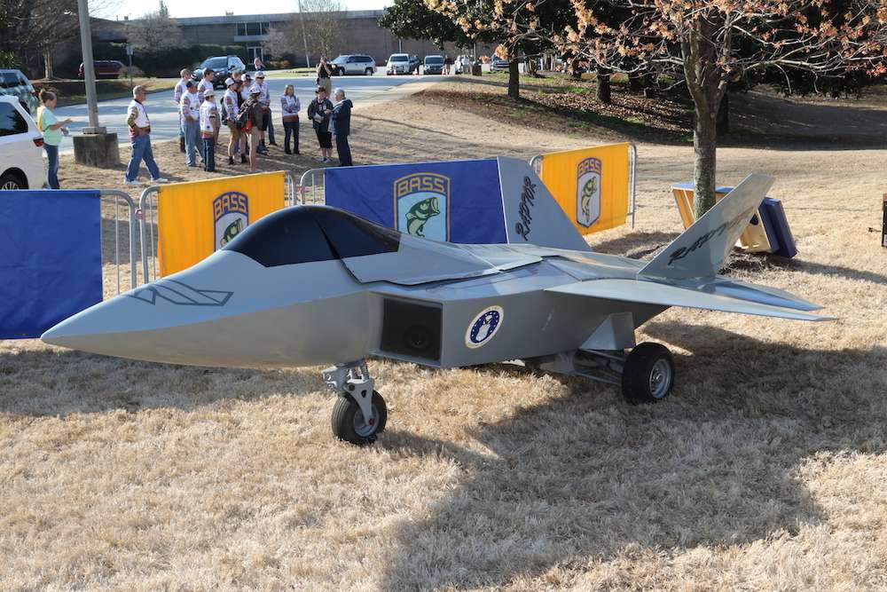 The Air Force Recruiting Squadron brought a replica F-22 Raptor to the show.