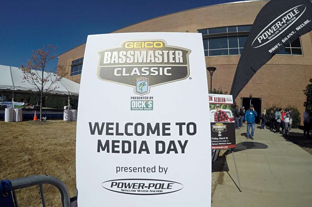 The day before the GEICO Bassmaster Classic presented by DICK'S Sporting Goods begins, media gather to talk to the anglers and listen to a presentation from B.A.S.S.