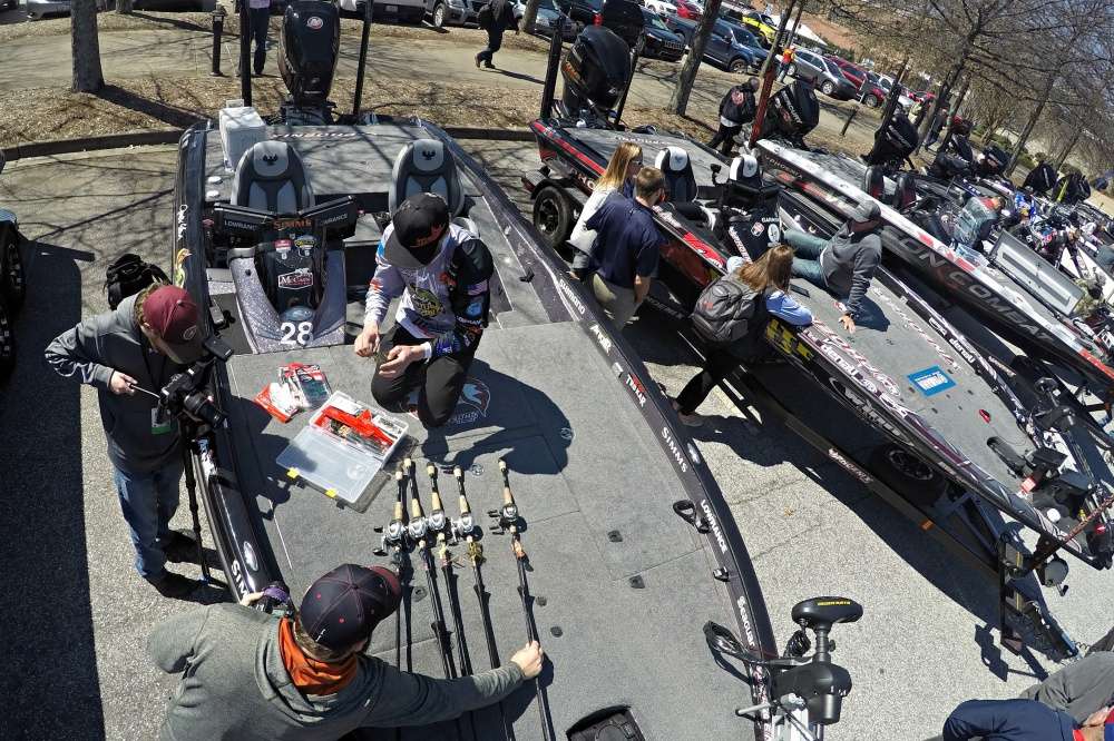 James Elam has baits and rods out. I wonder if these are decoys?