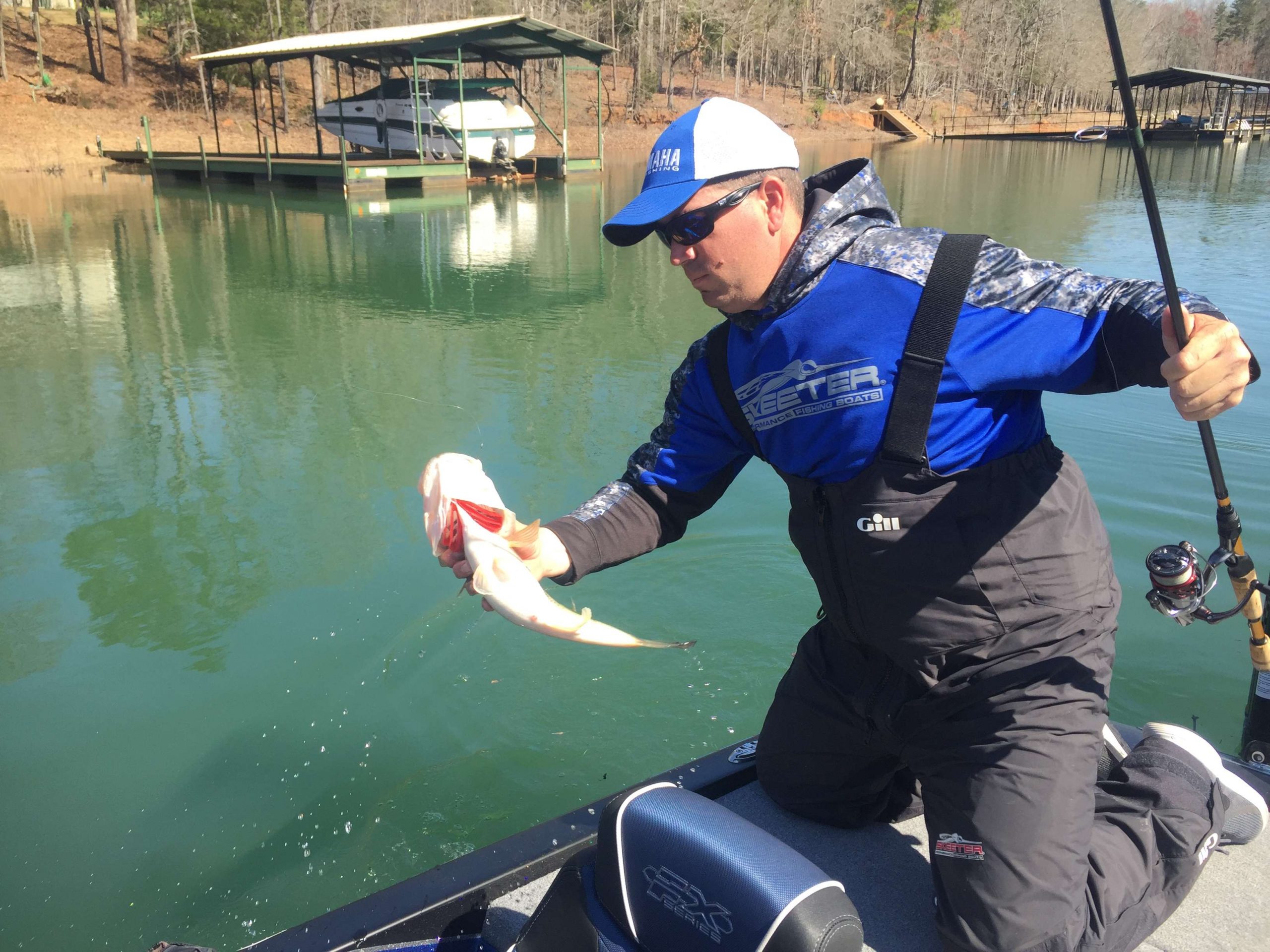 Pace gets his fourth fish in the boat.