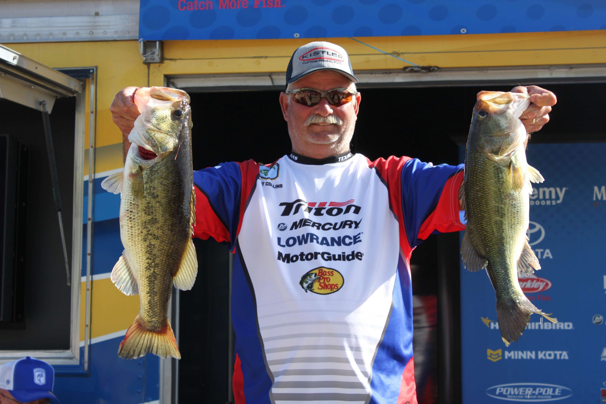 Albert Collins of Texas is fifth in the boater division with a two-day haul of 34-11.
