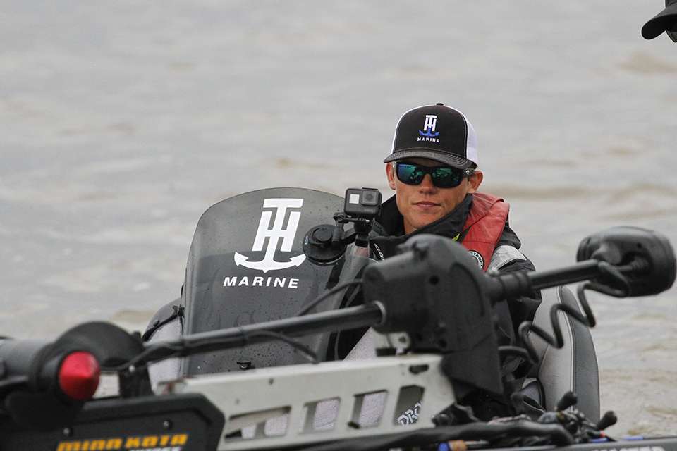 Sam George has a look of frustration on his face after catching 2 fish on Day 1.