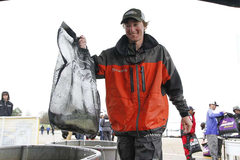 Beau Browning, Elite Series pro Stephen Browning's son, is fishing as a co-angler this week.