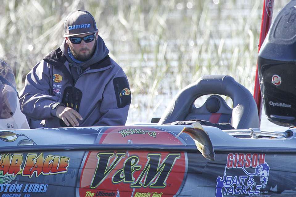 Former High School National Champion Alex Heintze was one of the Top 12 co-anglers this week. He caught a short and released it back into Ross Barnett.