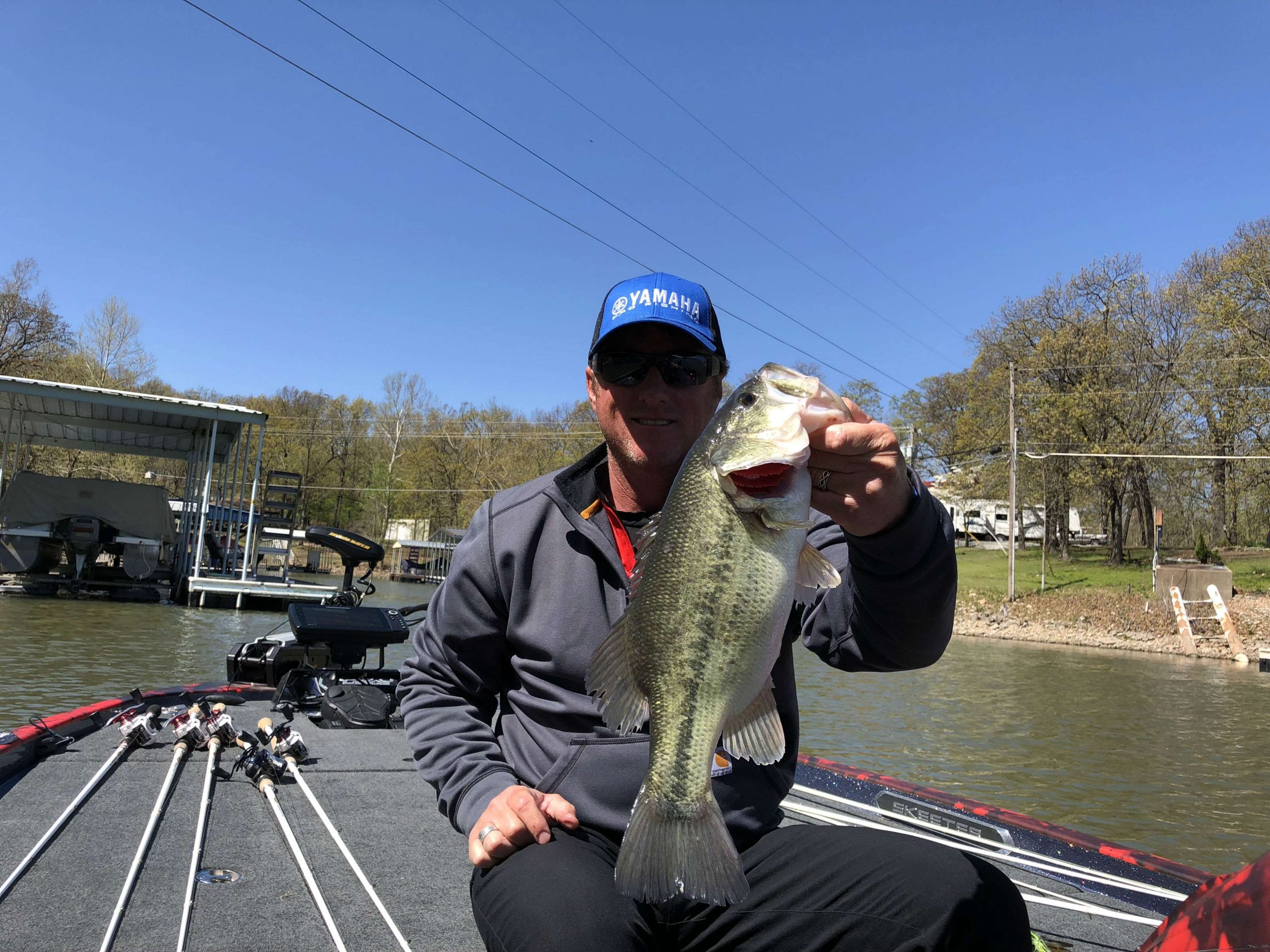 Kelly Jordon puts a 3-pounder in livewell. 
