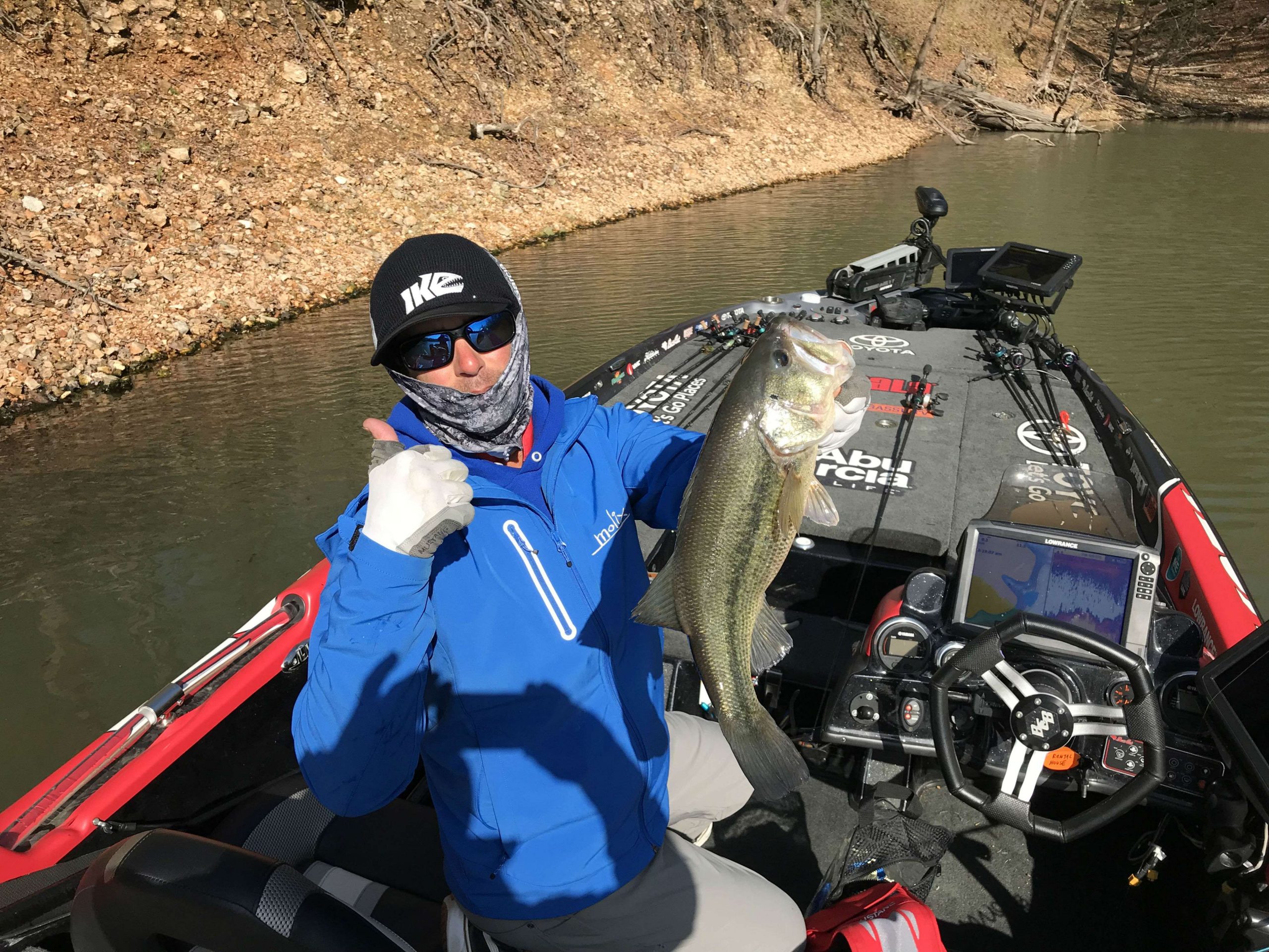 Continuing to scratch and claw his way back, Mike Iaconelli adds this nice 3 3/4-pounder. The size is starting to improve and with the sunny day and warming weather it should just get better and better. 