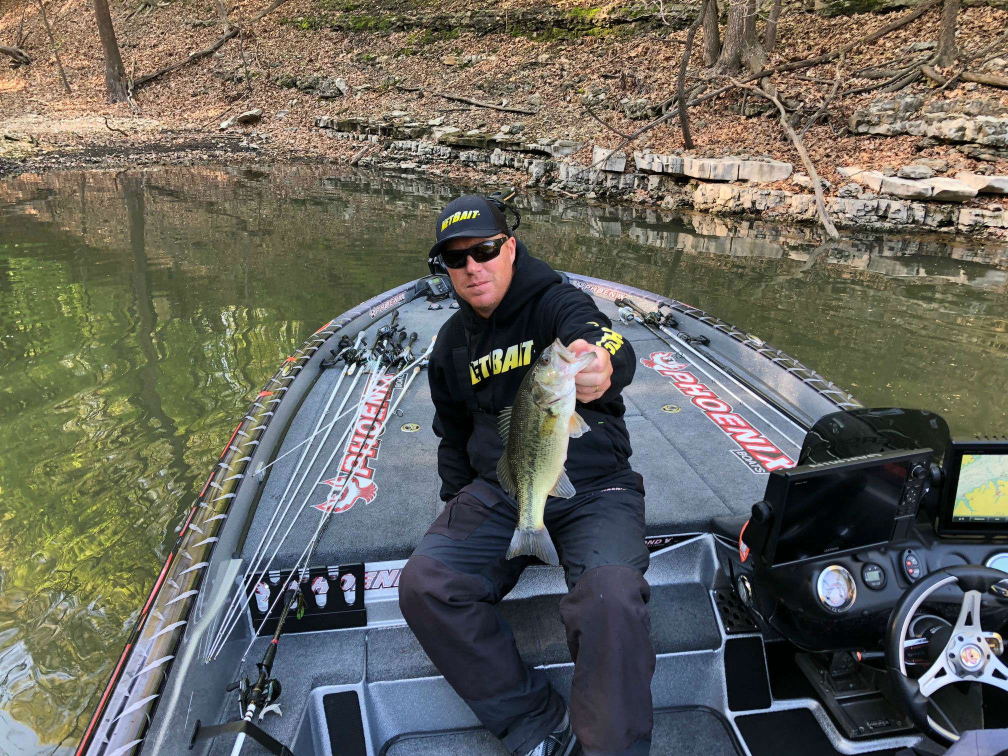 Greg Vinson with his 2nd bass of the morning.