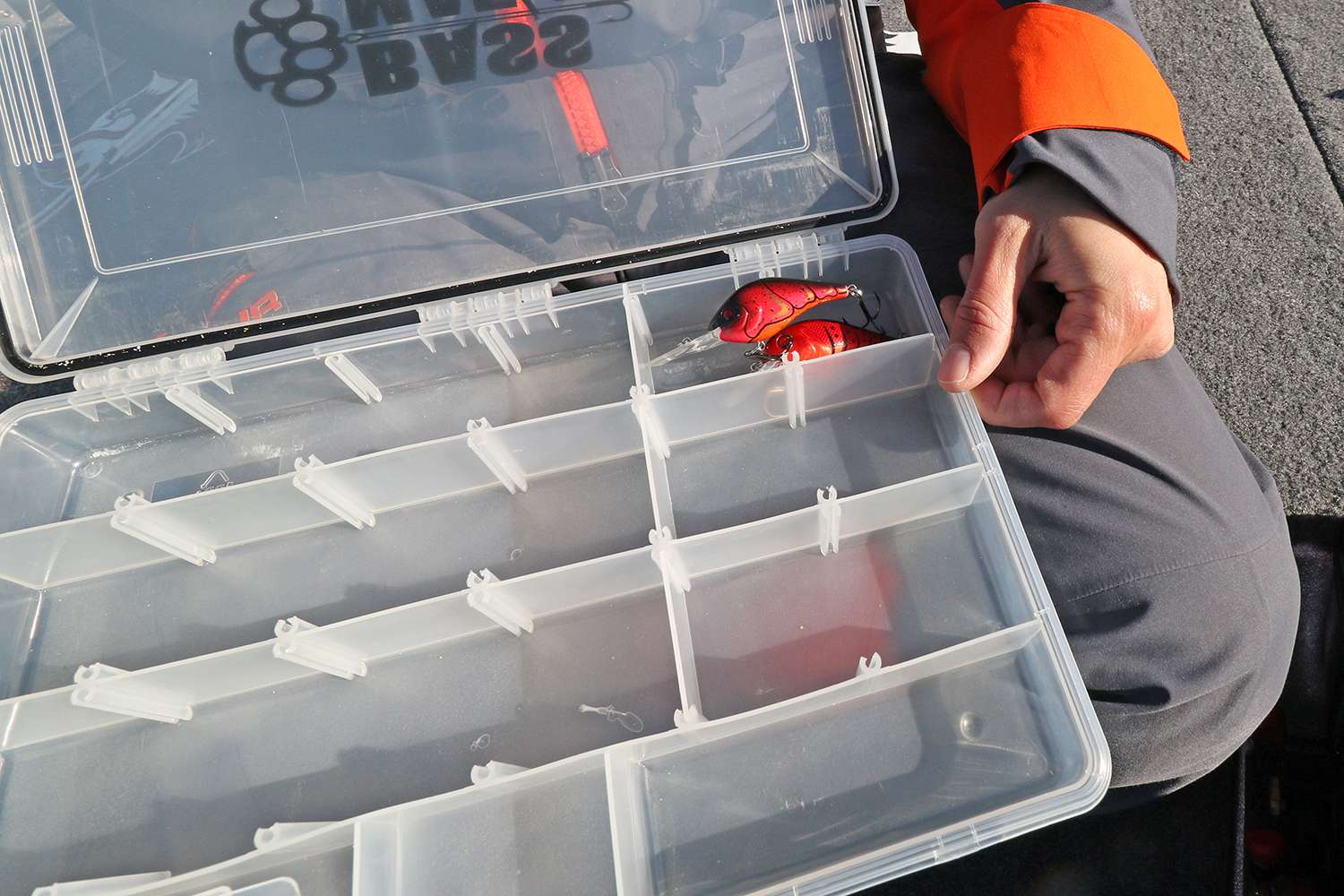 Keep a couple handy in a few different colors. He likes a red craw pattern during Spring.