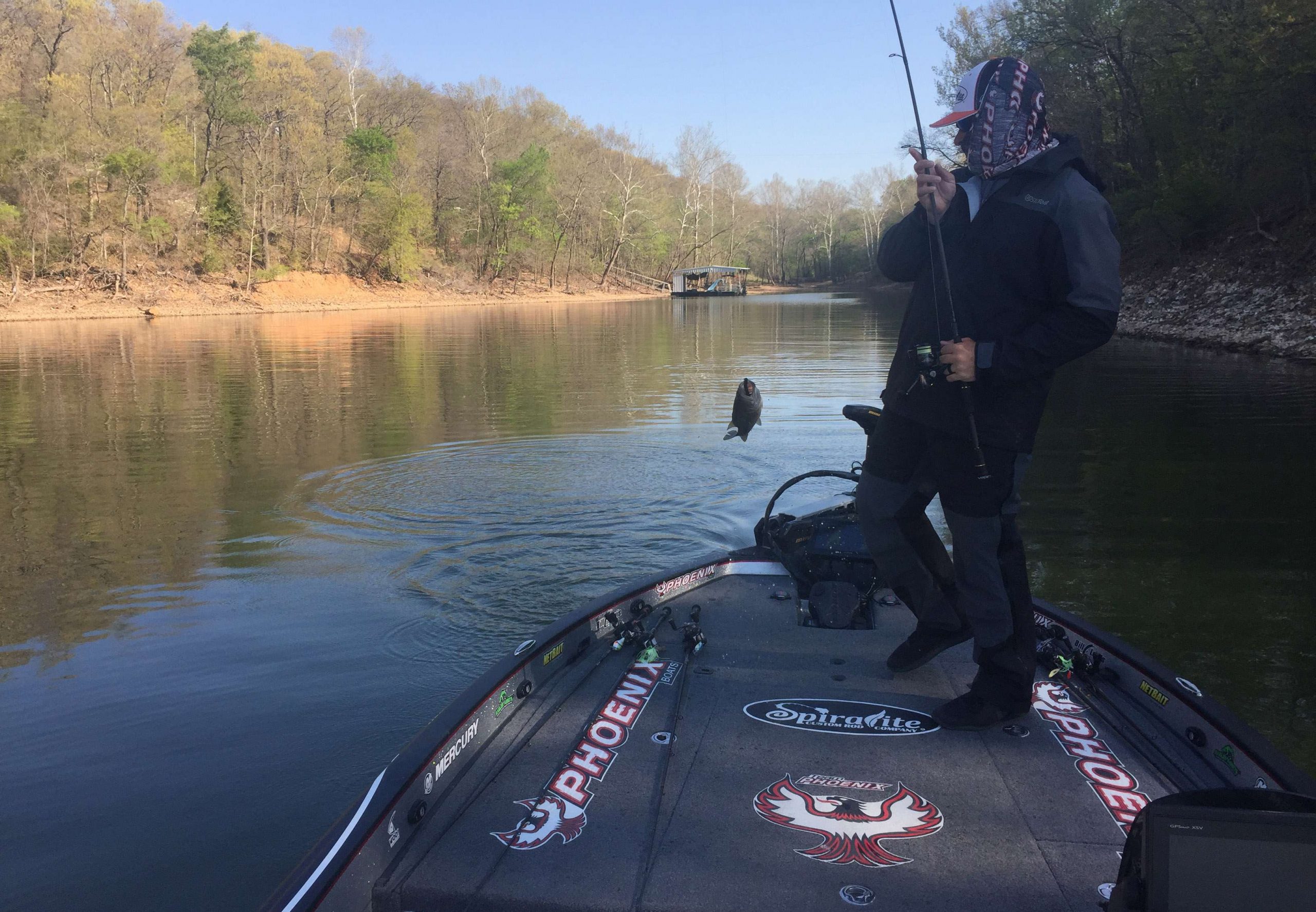 Brock wrestles No. 4 to the boat.