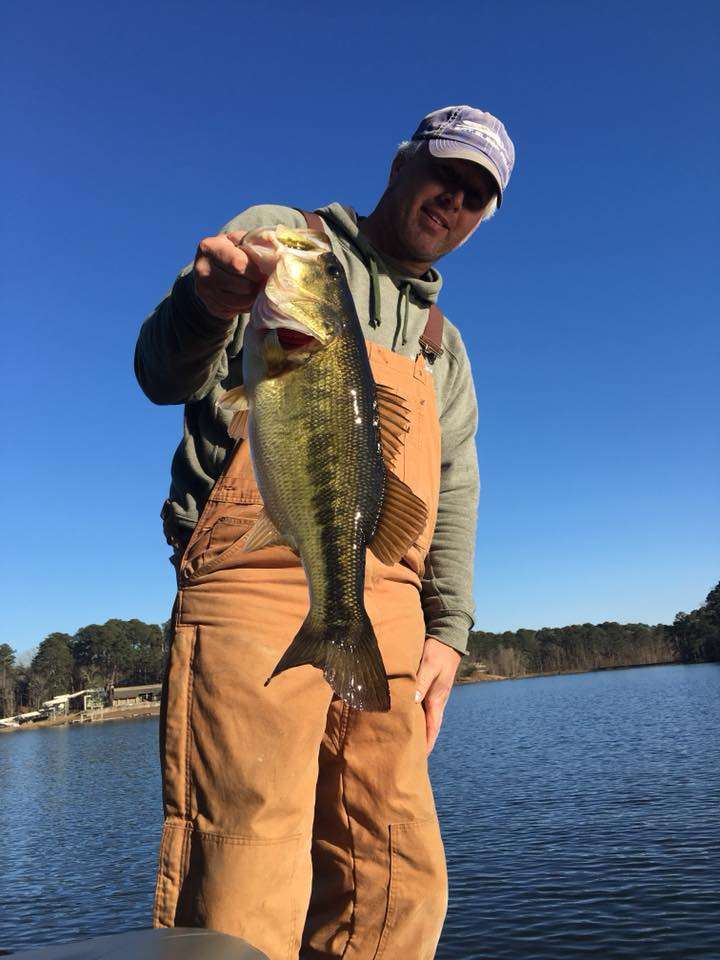 Chris Hearn caught this 6.1 pound bass at Roosevelt State Park in Mississippi. He used a  slow rolling a rattle trap after reading an article from Mark Menendez about winter fishing.