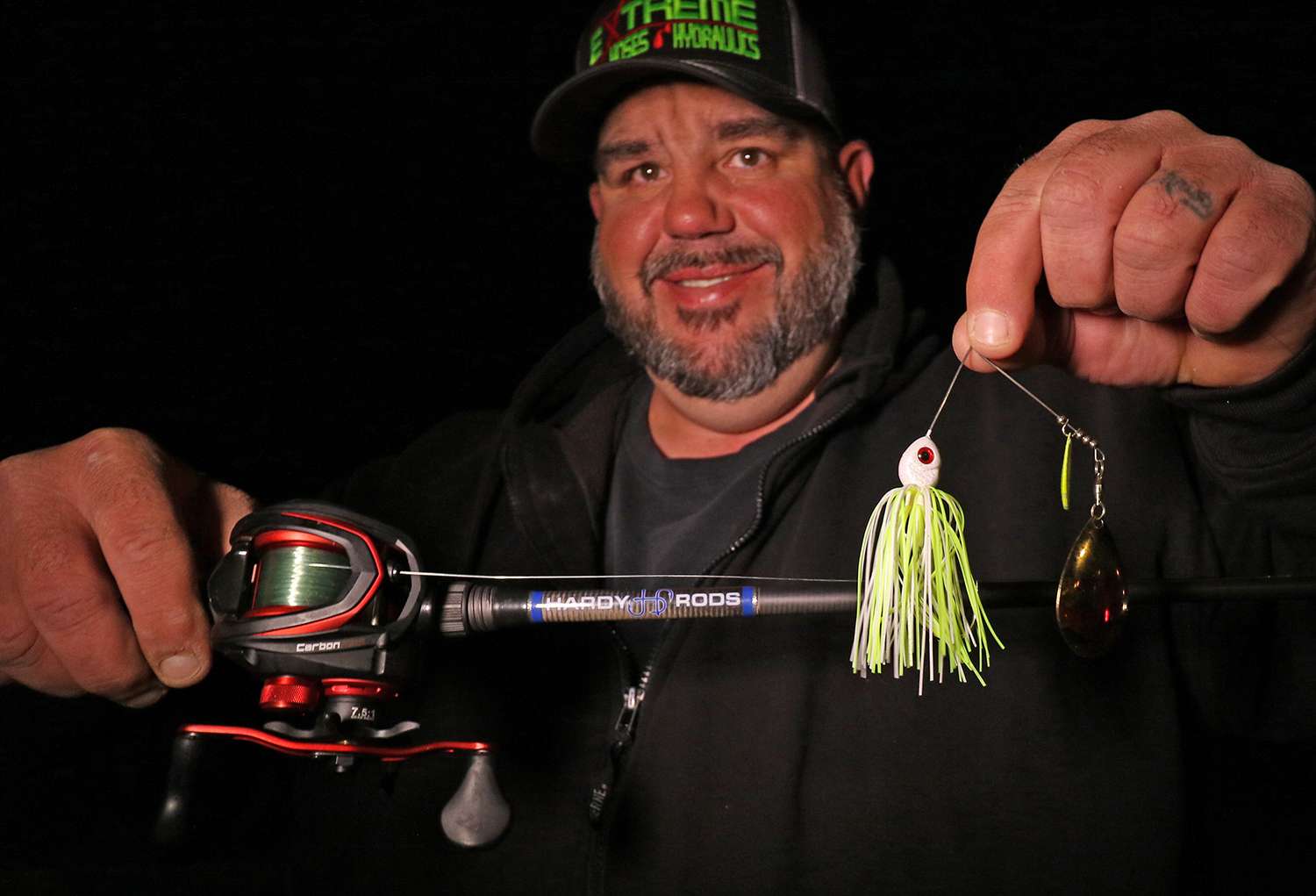 To finish twelfth Frank Talley used this 1/2-ounce Angler Assets Color Blade Spinnerbait. The bait featured a Hot Chartreuse skirt and double Indiana chartreuse and gold blades. 