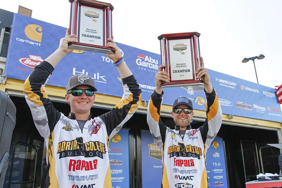They win the 2018 Carhartt Bassmaster College Series Southern Tour presented by Bass Pro Shops.