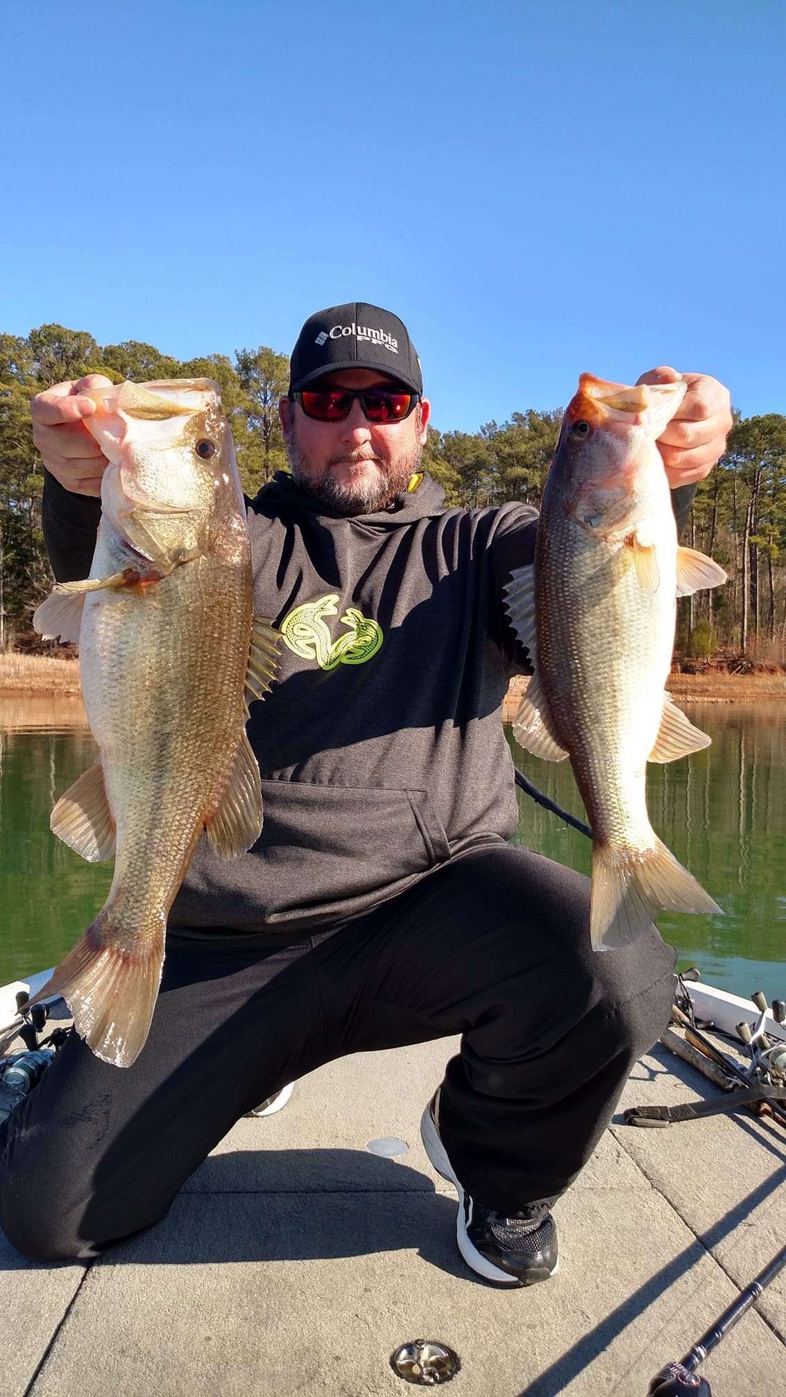 Robby Hunnicutt caught a 6-pound and 3-pound bass at Clarkshill.