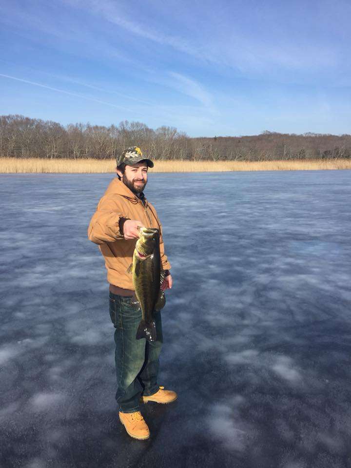 Sean Dinwoodie caught this 4-pounder through the ice on a live shiner.