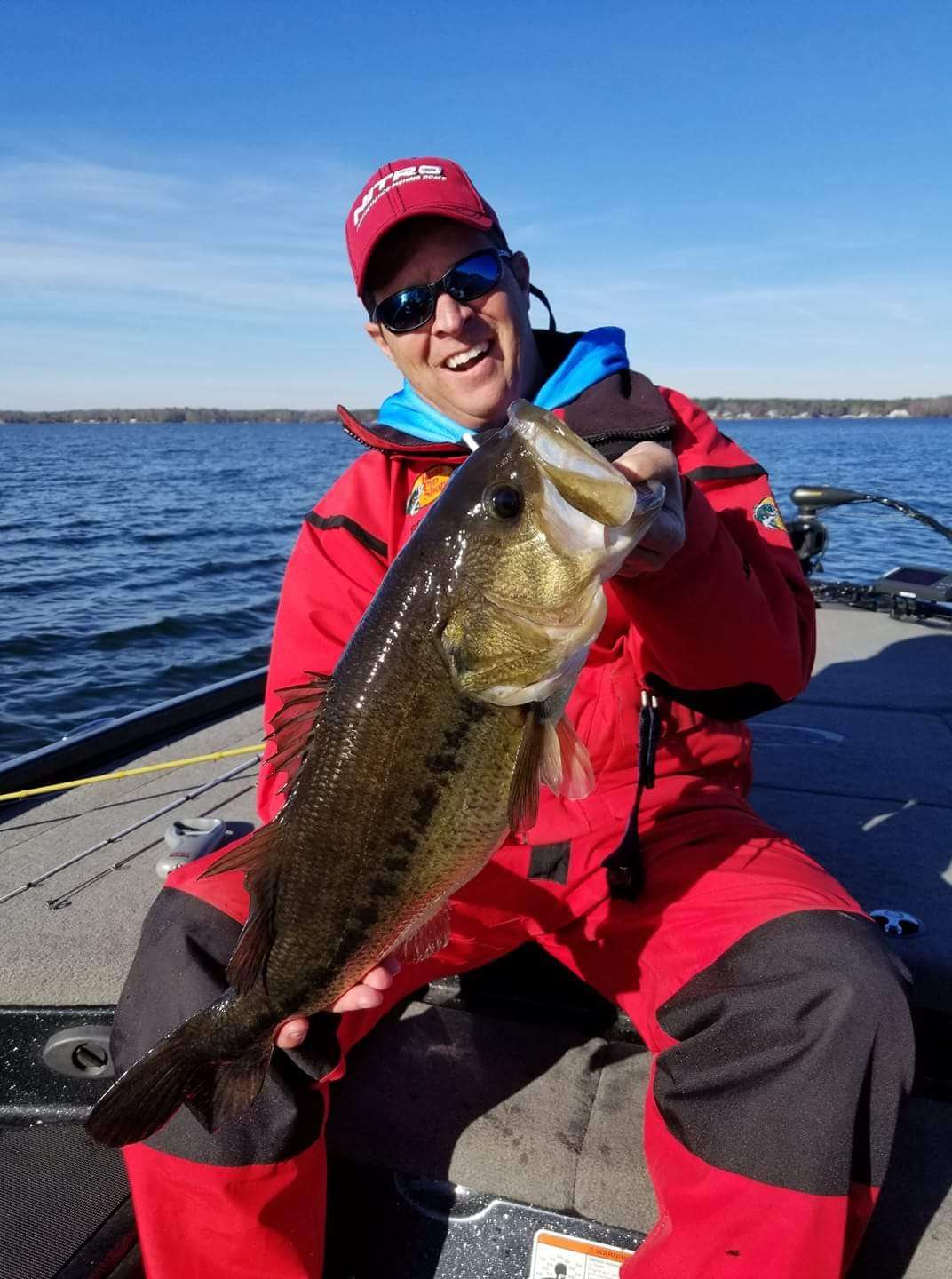 Wendy Rudd Smith shared this photo of Adam Smith. He caught this 8-2 at Lake Gaston on a 3/4oz Strike King Structure Jig with a Rage Craw trailer in 25' with 38 degree water temp.