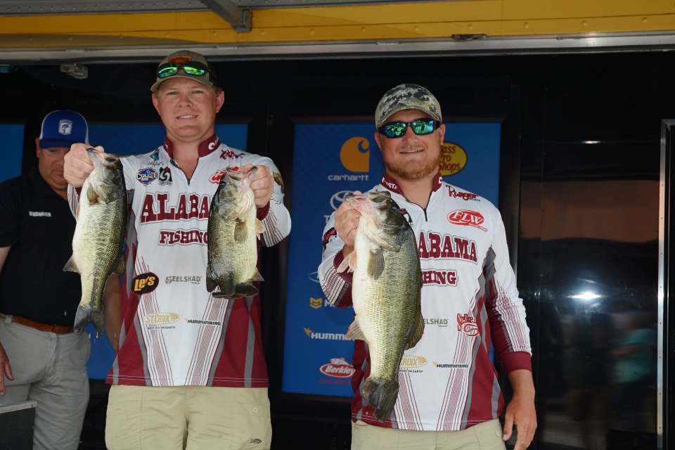 Caiden Sinclair and Hunter Gibson of Alabama with 13-9. 
