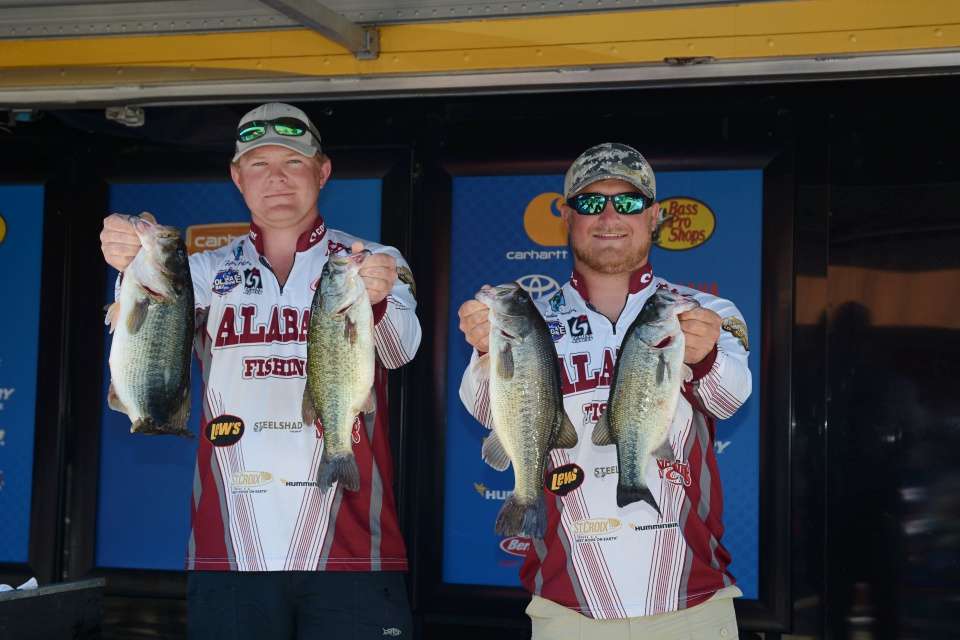 Calen Sinclair and Hunter Gibson of the University of Alabama with 15-15 for sixth place. 