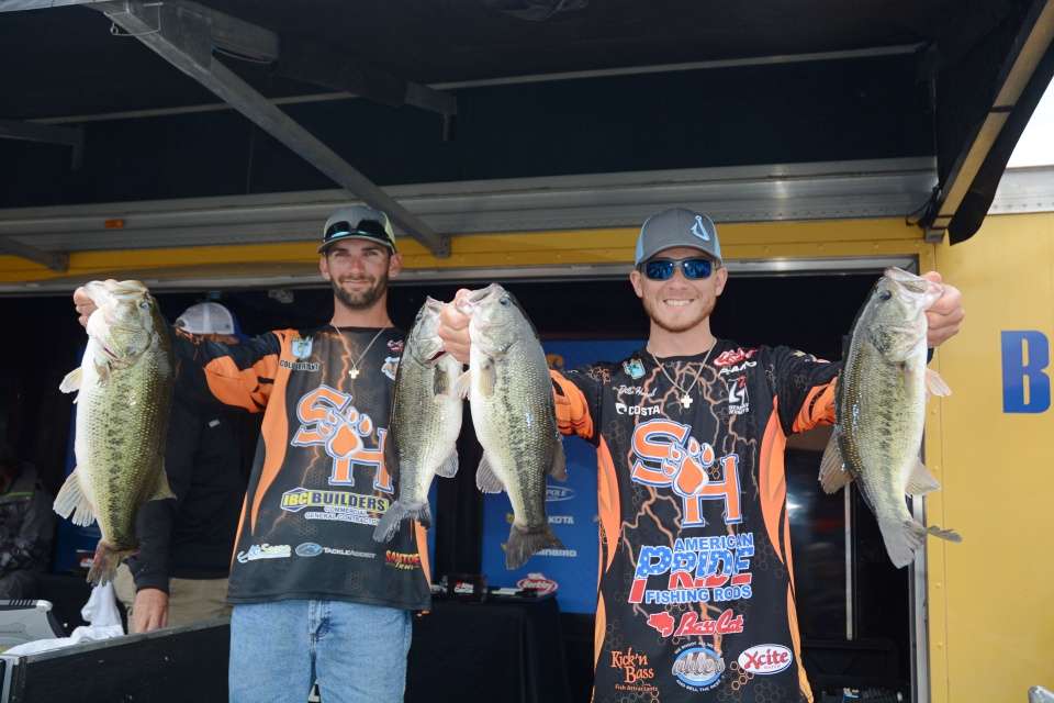 Dillon Harrell and Colby Bryant of Sam Houston State University with 14-9, a 40-15 total, and 14th place finish. 
