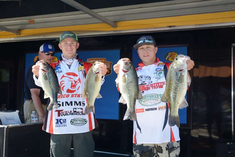 Carson Leber and Tyler Bounds of Chico State with 17-1 for fifth place. 