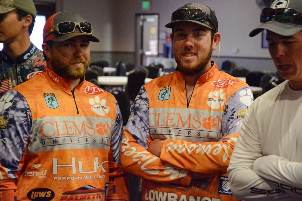 And the registration begins with Clemson University anglers Joseph Price and Bobby Fralix. 

