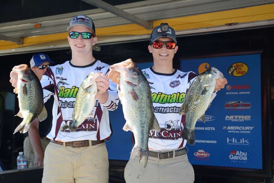 Tyler Anderson and Garrison Thomas of Texas A&M University with 13-8 for 11th place. 
