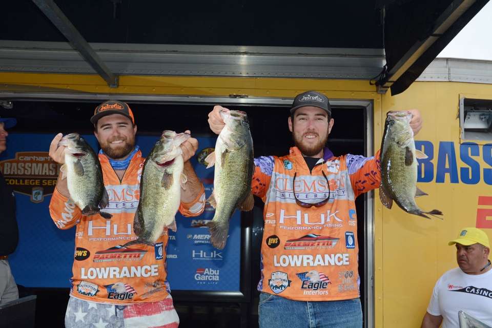 Joey Price and Bobby Fralix of Clemson University with 17-13.
