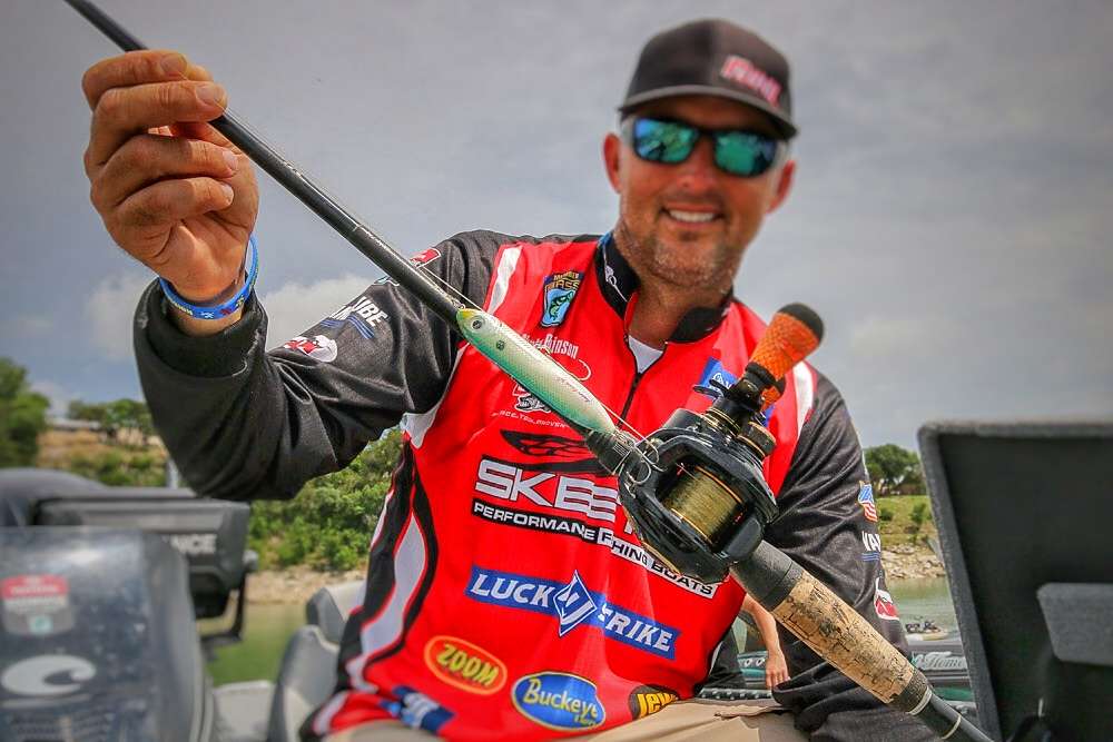 <b>Marty Robinson</b><br>
To finish 11th, Marty Robinson used a 3.5-inch Heddon Super Spook Jr., with a unique twist. The choice was a remodeled version available from Buckeye Lures with a custom paint job. The modified baits are re-rigged with extra-strong split rings and stout Owner Stinger Treble 3X Treble Hooks. 
