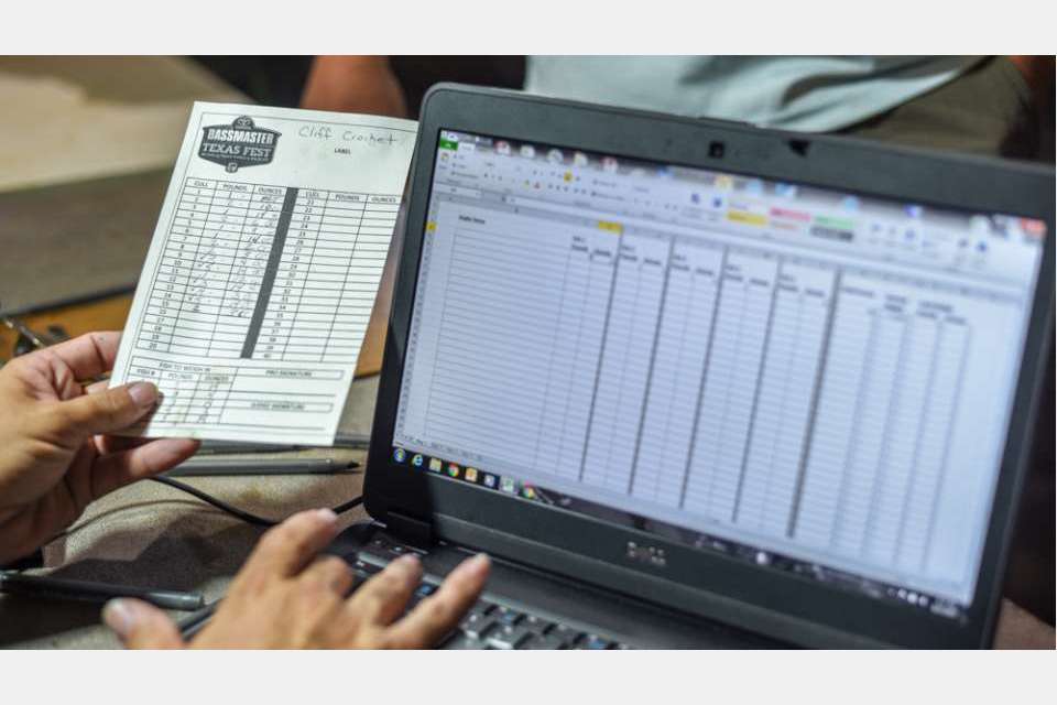 The scorecards, which must be signed and turned into B.A.S.S. officials, are then compared to the electronic version to finalize the standings.