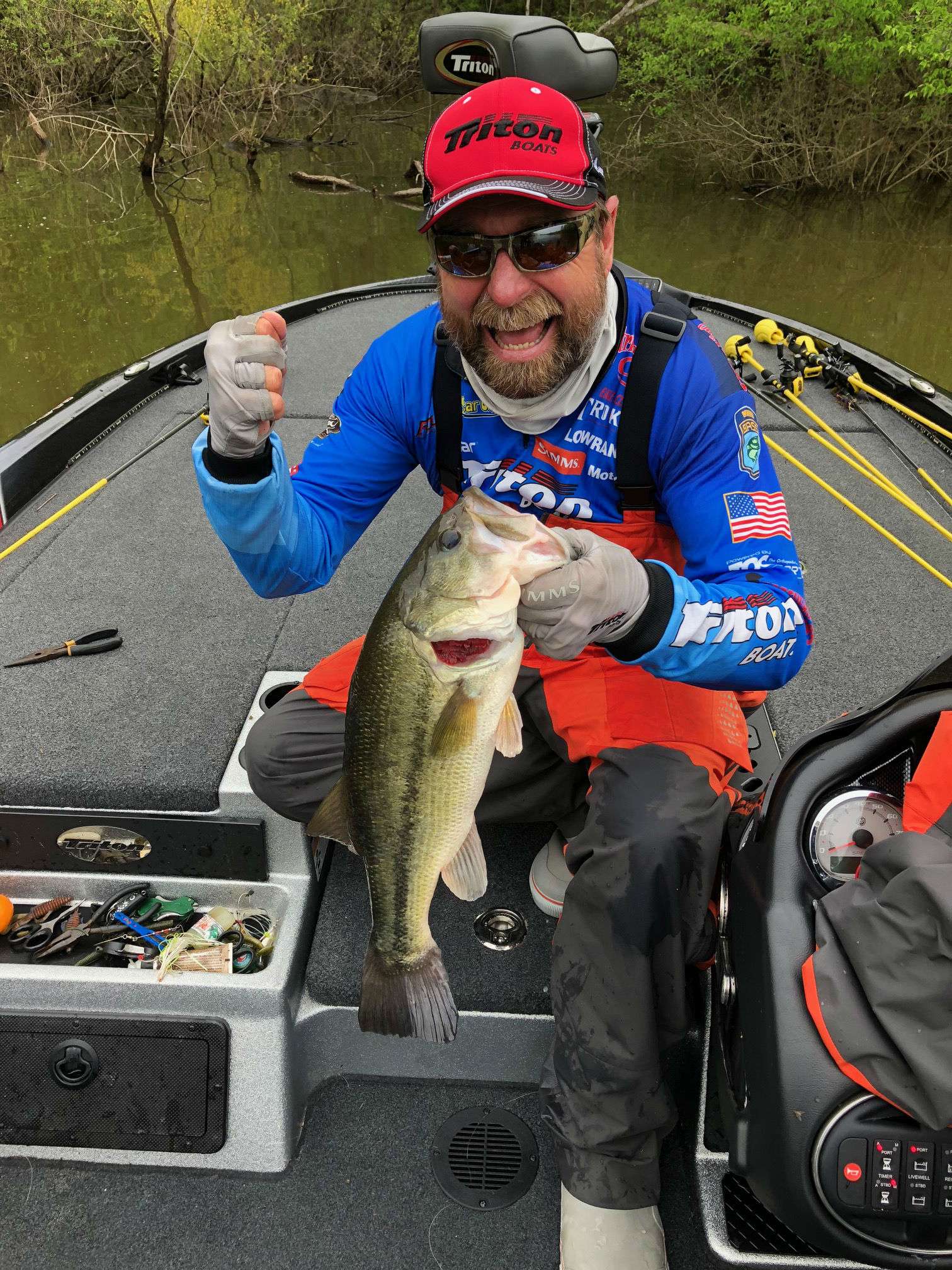 Shaw Grigsby has been moving back up lake with a couple kickers in the boat.