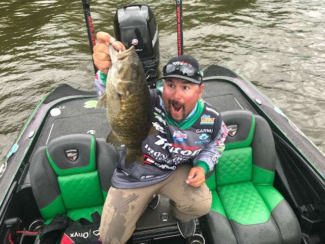 Fred Roumbanis with a good smallie.