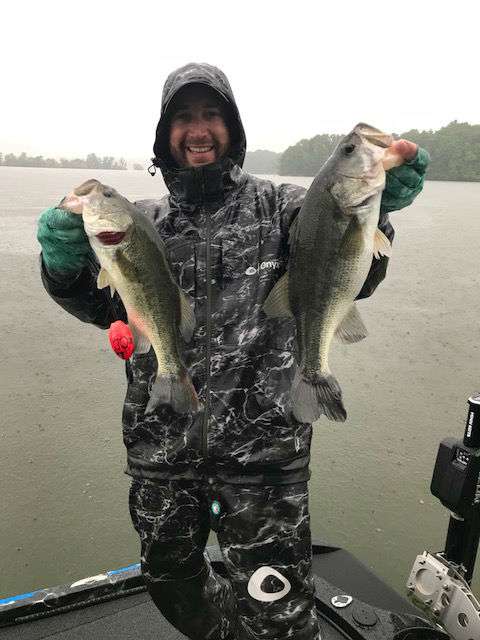 The morning started off good for Ott DeFoe picking up some good keepers. Then he picked up a good 4-pounder to start tossing the starters back. 