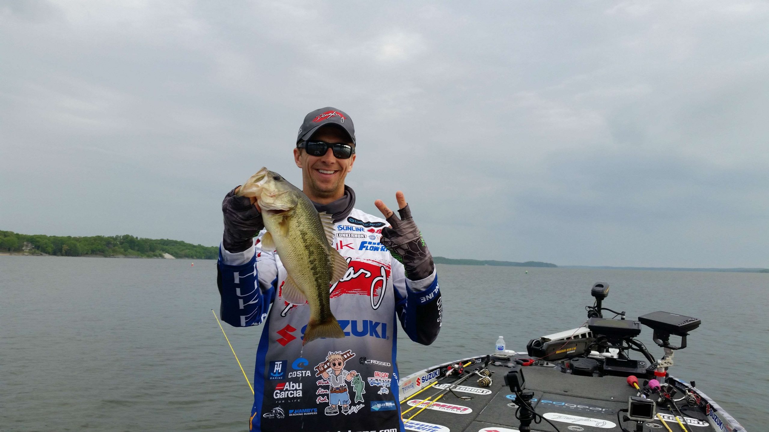 It's a keeper, but still not the size Pipkens expected. As a marshal in these tournaments,  you get to see how professionals handle things that don't go as planned. Chad Pipkens said his practice was great, but fishing is slow this morning. He's still positive about the day but hopes the bass will pick up soon.