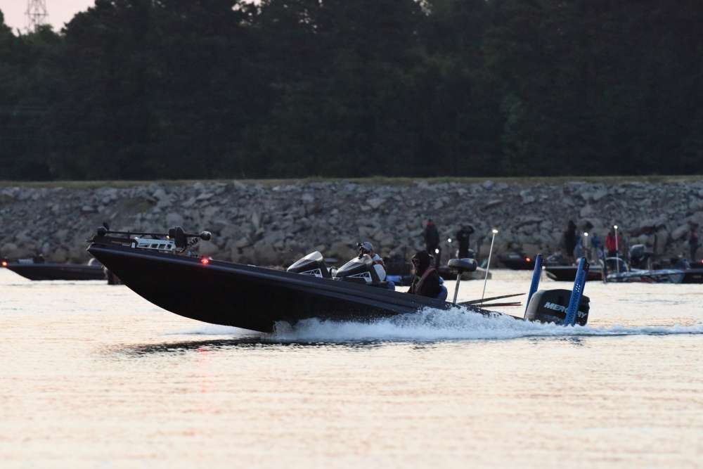 As anglers begin their day on Lake Norman for the Bass Pro Shops Bassmaster Eastern Open, they fire up their big engines and make a run to their starting spots. 