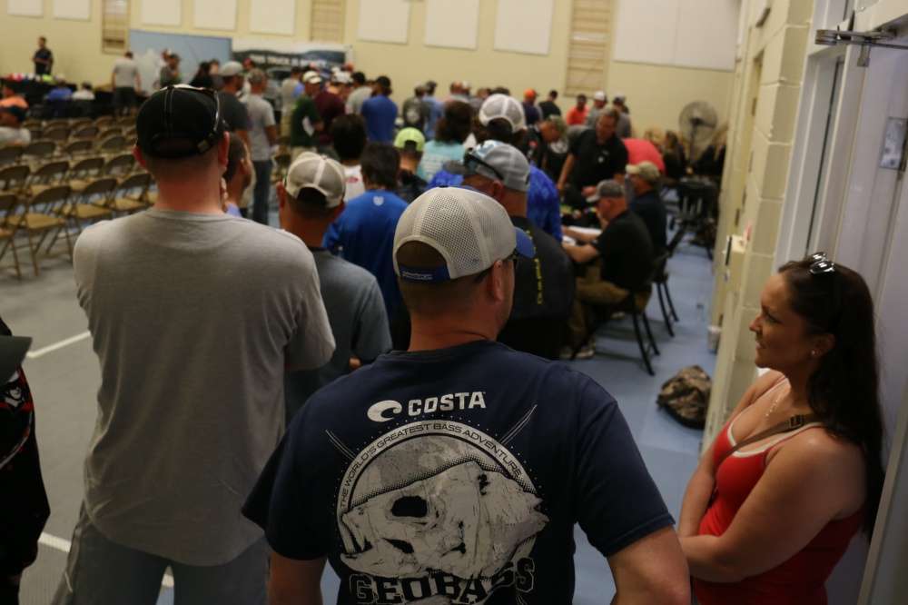 And there are a gym-full of anglers to arrive before registration is finished. 