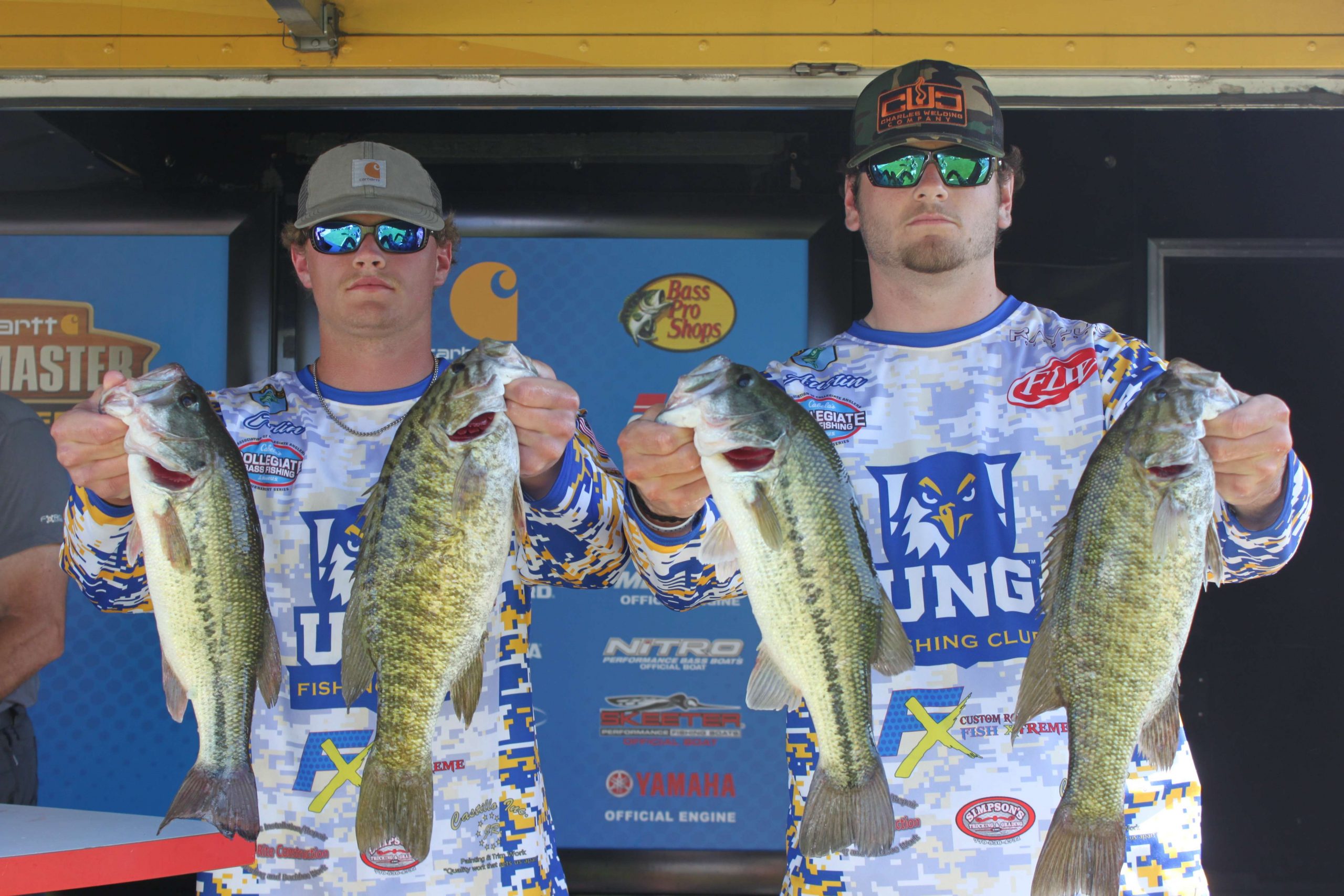 Austin Young and Colin Glover are fishing for the University of North Georgia. They are in a tie for 16th place with a limit that weighed 13-12.