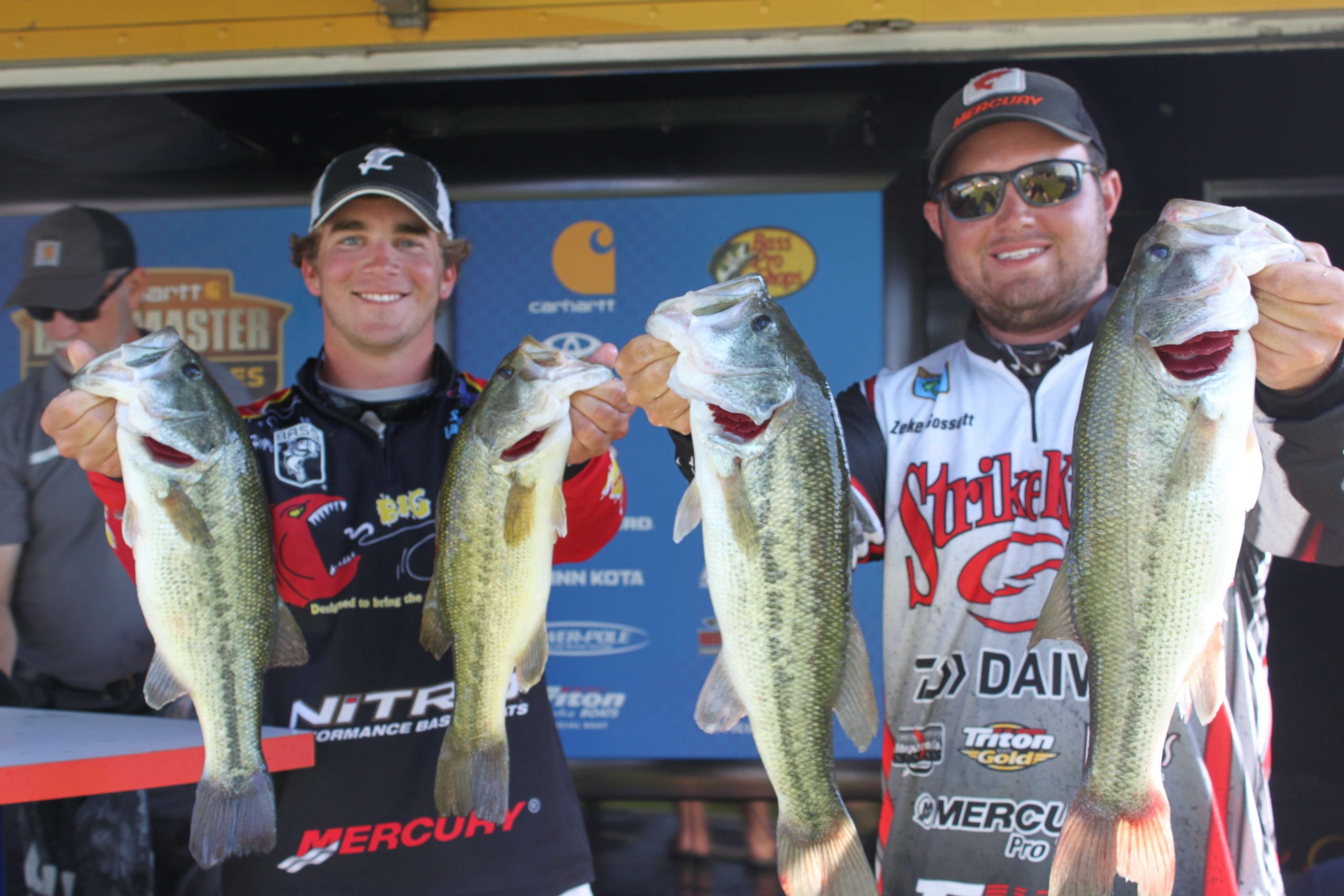 Zeke Gossett and Hayden Bartee of Jefferson State Community College sit in a solid second place with a limit that weighed 15-9. They are 30 ounces behind the tournament leaders.