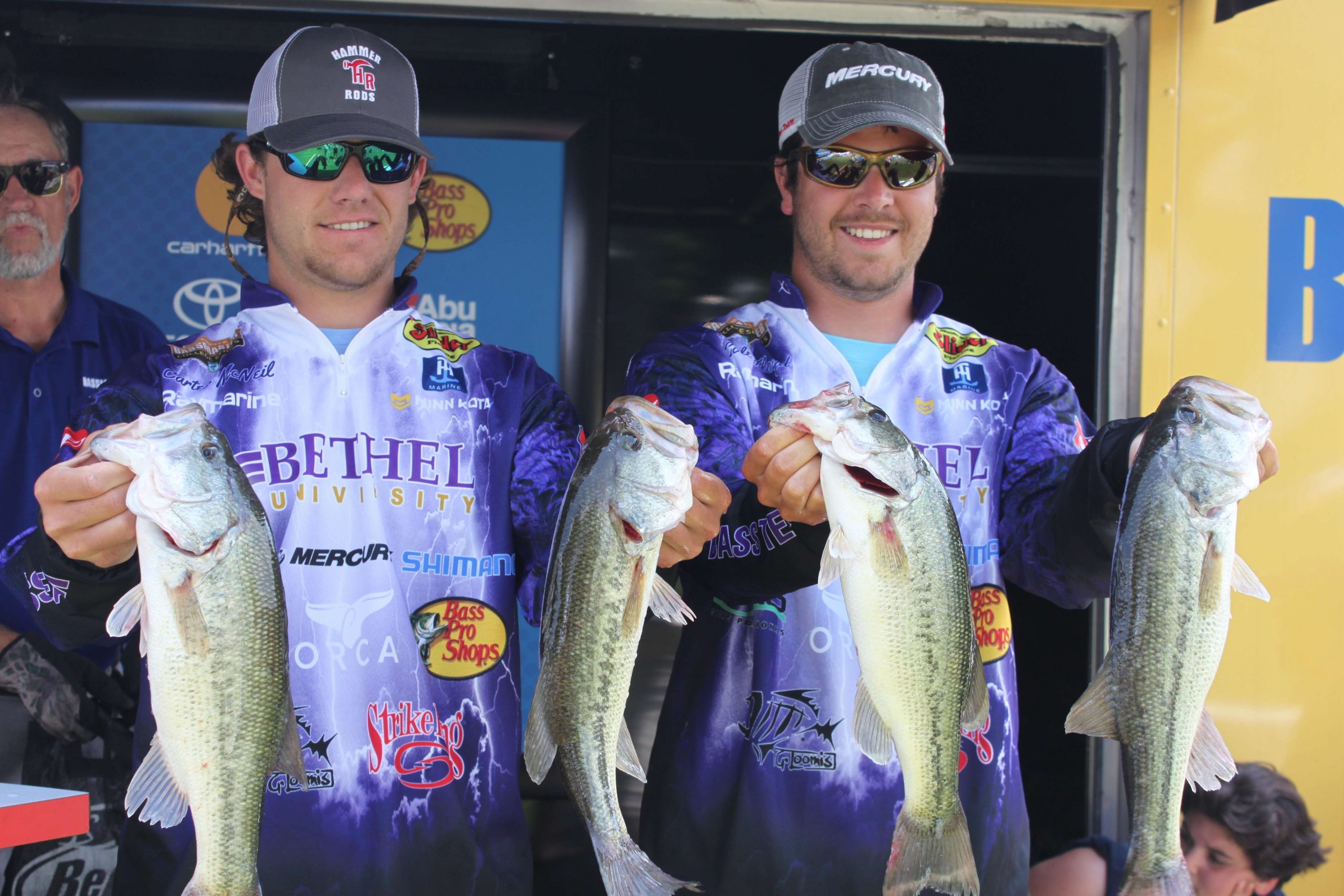 Carter McNeil and Cole Floyd of Bethel University are in ninth place with a two-day total of 26-8.