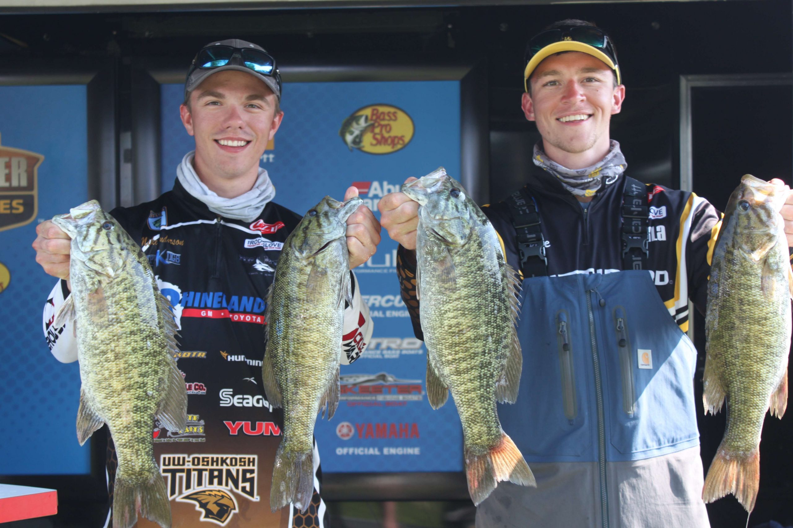 Mike Anderson and Zachary Schnepf of the University of Wisconsin-Oshkosh are 26th with 24-2 after two days.