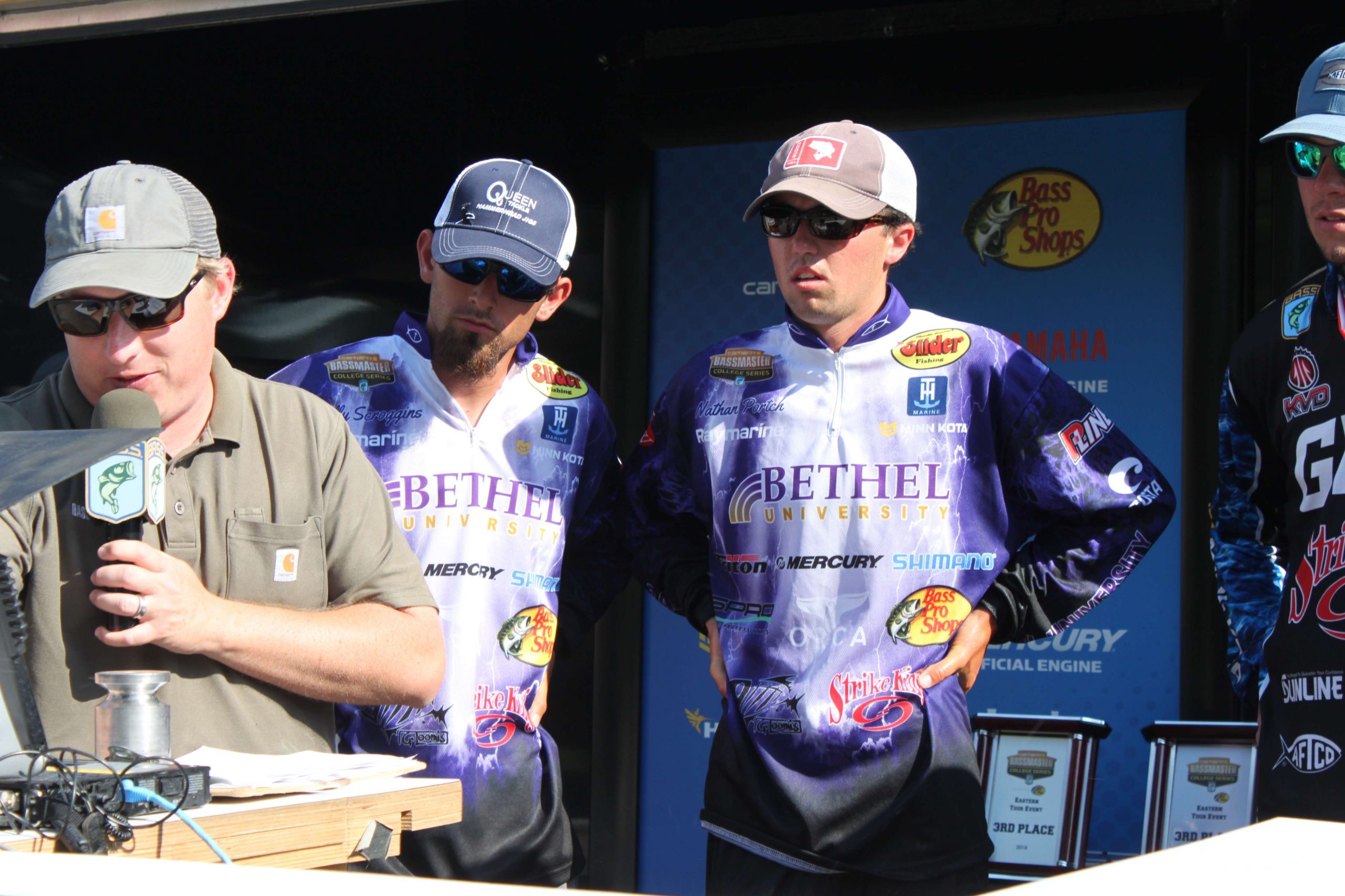 But did they have enough? The final four anglers crowd around the scales for a better look.