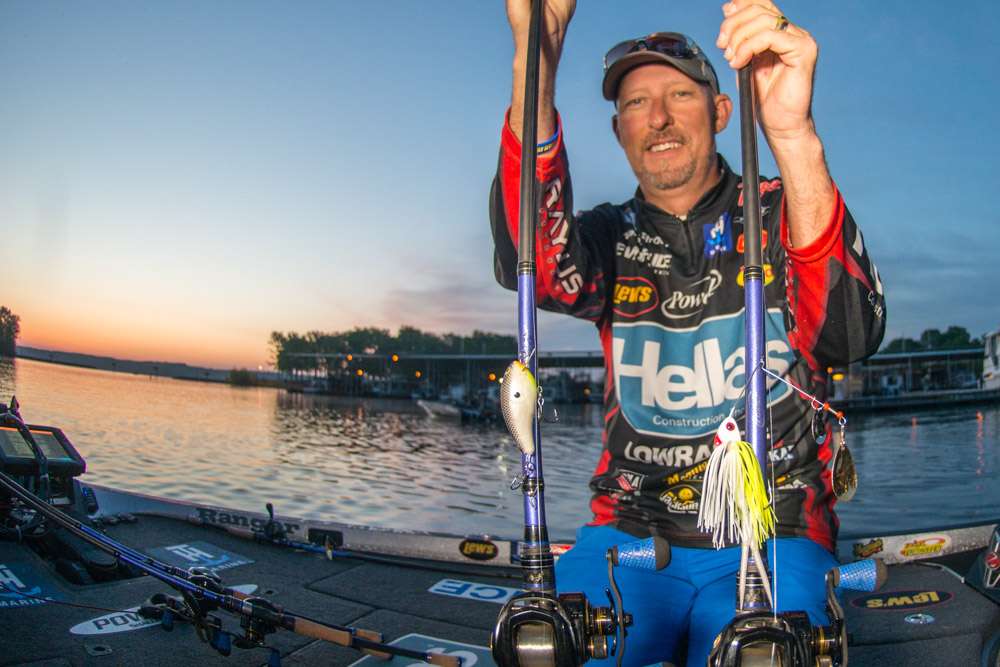 Wesley Strader primarily relied on a PH Customer Lures Crankbait and spinnerbait. âWhen bounced off the rocks the crankbait triggered bites during the shad spawn.â He also used a 5/8-ounce Wesley Strader Signature Series Bango Blade made by Stan Sloanâs Zorro Baits. âI used No. 3 Colorado and No. 4 Indiana blades to match the shad size,â he added. The lure features .30 wire for added vibration. 
