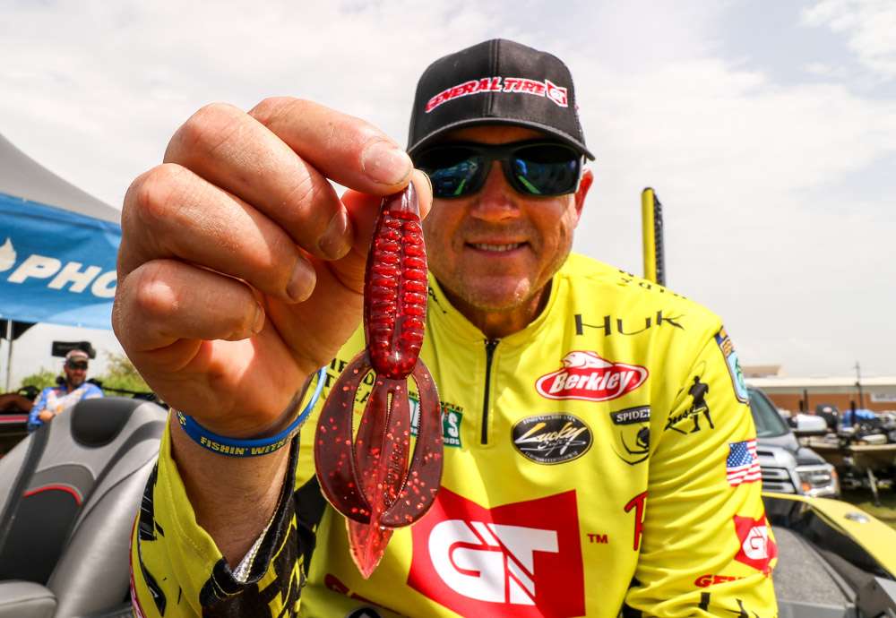<b>Skeet Reese</b><br>
A spinnerbait, topwater and flipping rig were lures of choice for eighth finisher Skeet Reese. A 4-inch Berkley Havoc Skeetâs Pit Boss, rigged to 5/16-ounce Trokar Pro-V Head Jig was a key lure. 
