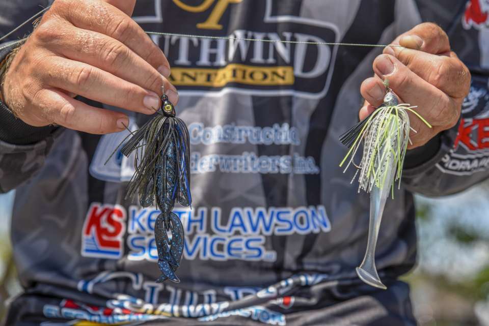 Cook also used a 3/8-ounce Nichols Saber Swim Jig. For a trailer he added a Big Bite Baits Dean Rojas Fighting Frog. On Championship Saturday he made a key color adjustment, switching to a shad pattern to mimic baitfish activity. 
