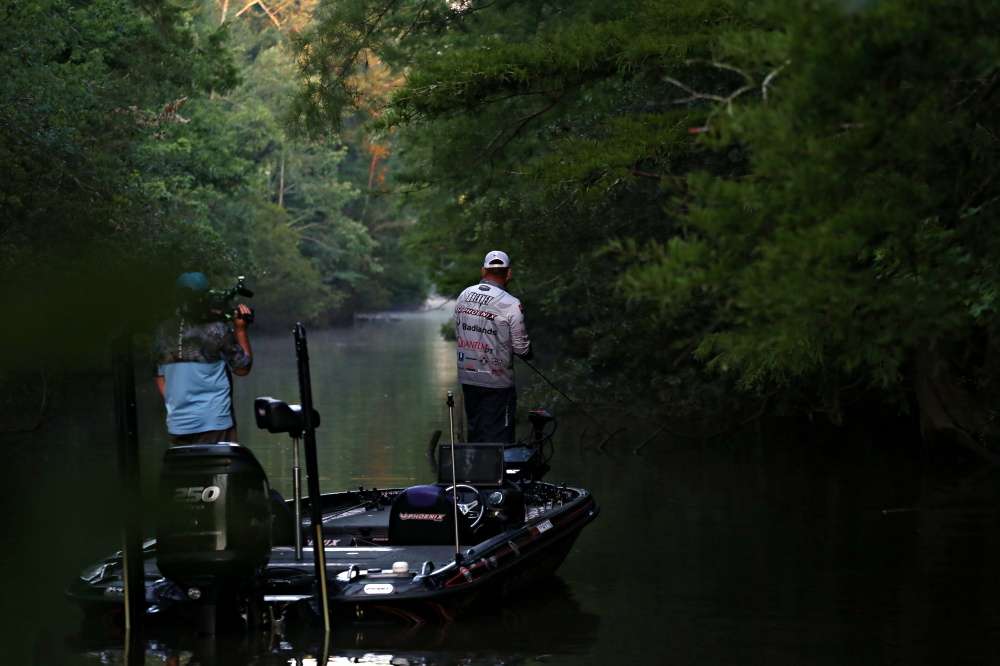 We were here to cover Greg Hackney's day, but it would feature Josh Bertrand, Casey Ashley, Chris Groh, and a conversation about who's fishing what with Bill Lowen later in the day. 
