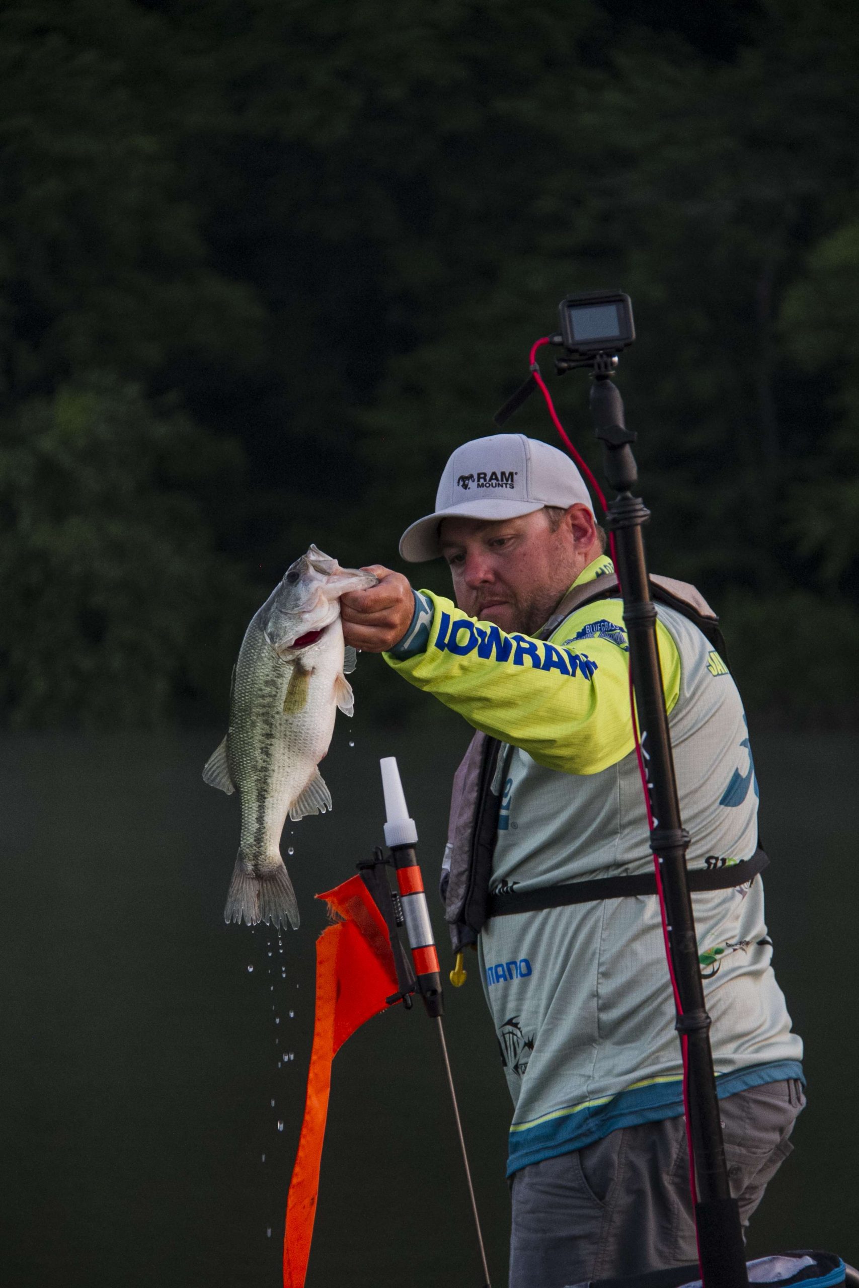 A good early morning shallow bite got defending Hobie Bass Open champ Jay Wallen off to a strong start and a fourth place standing entering Day 2.