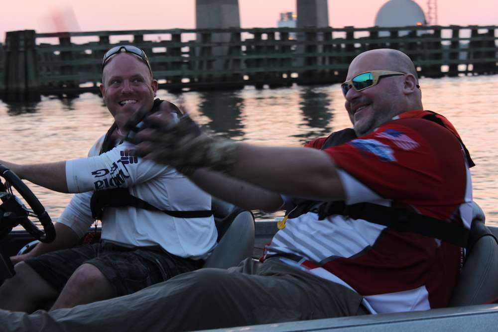 Every boat gets a fob during check-in. This angler reaches for his before jetting out.