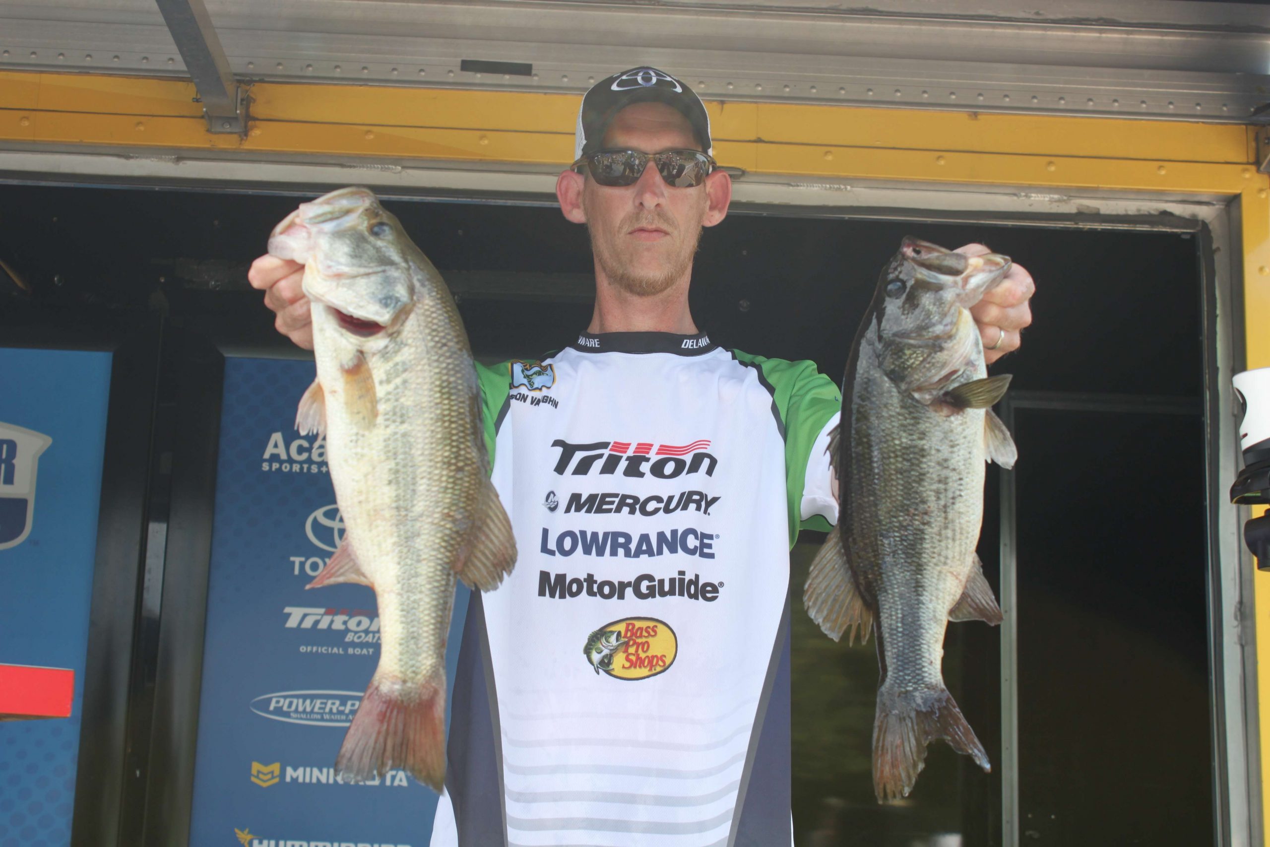  Jason Vaughn of Team Delaware is tied for ninth place in the boater division with a limit that weighed 9-9.